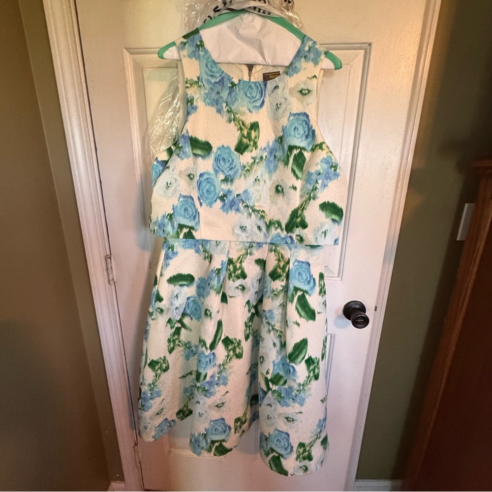 Green and Blue Dress Worn Once EUC